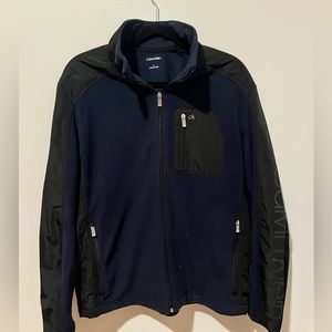Navy and Black Calvin Klein Men’s Fleece Jacket